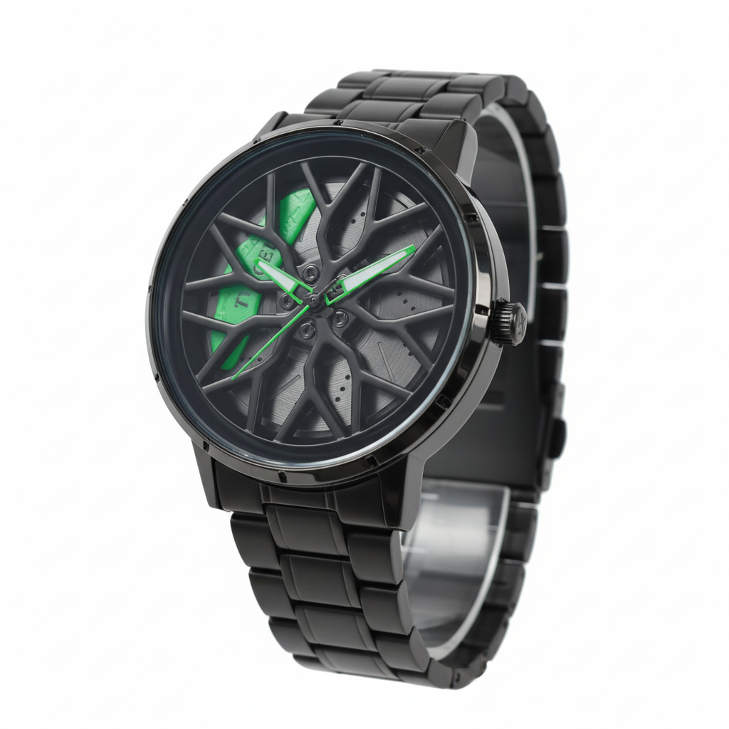 Green watch studio shot