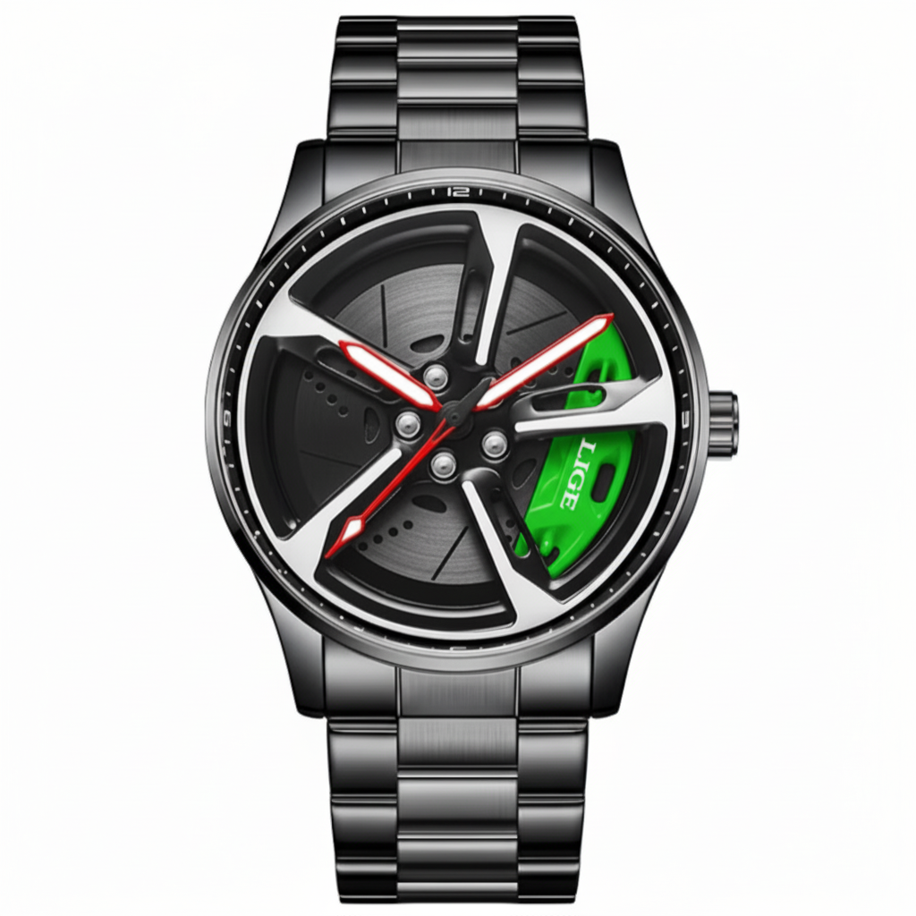 Green watch studio shot