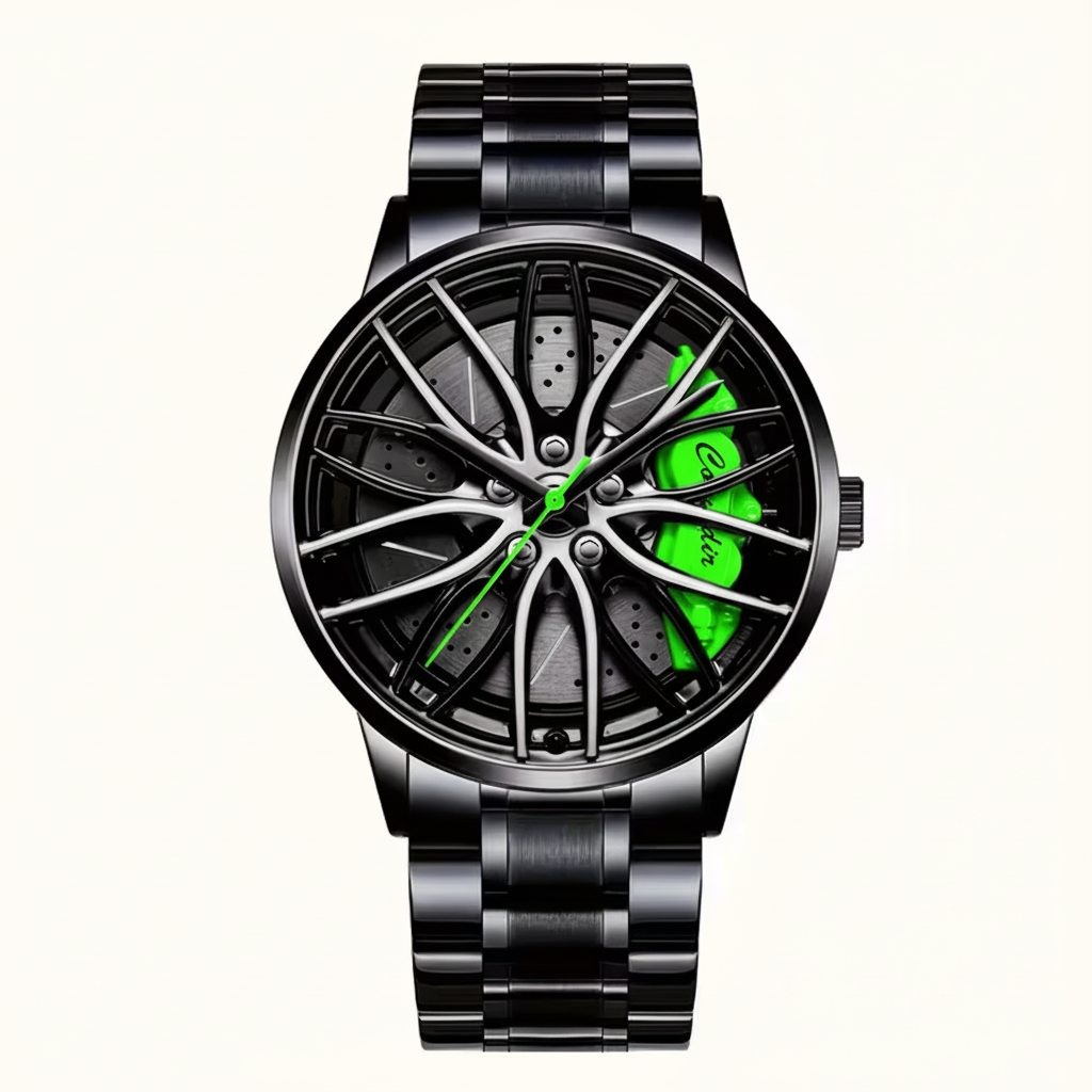 Green watch studio shot