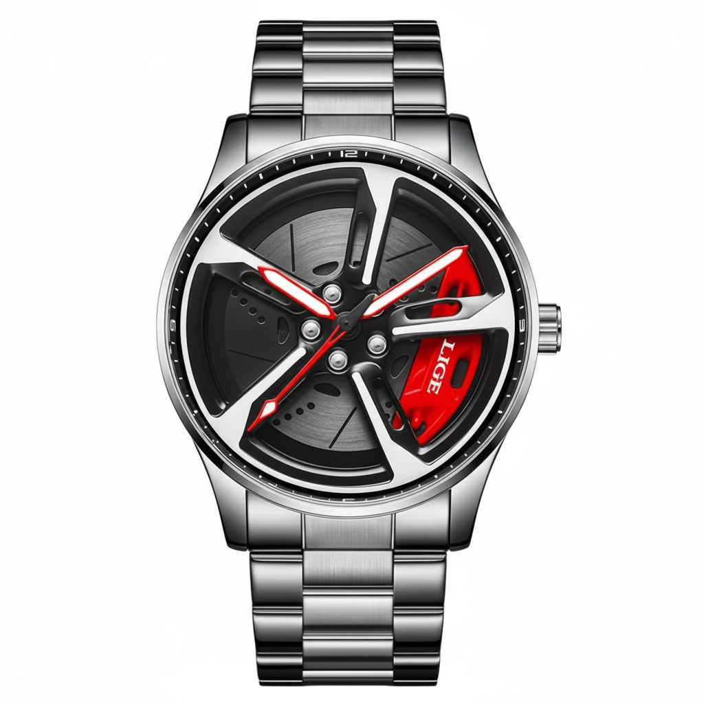 Red watch studio shot